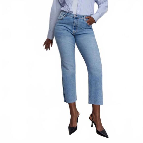 Mango Sienna High-Rise Cropped Ankle Flare Jeans NWT Size 18 - Picture 1 of 6